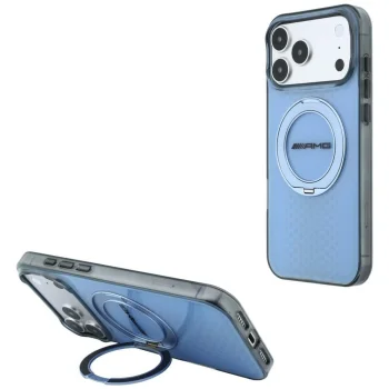 Чехол Mercedes AMG Urban Line MagSafe с подставкой для iPhone 18 / 17 Pro Max, синий
