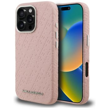 Karl Lagerfeld FW Stamped Karl MagSafe vāciņš iPhone 16 Pro Max, rozā