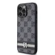 DKNY iPhone 14 Pro Max vāciņš Leather Checkered Mono Pattern, melns