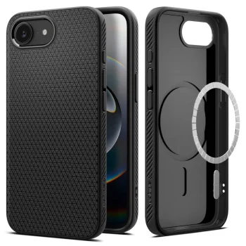 Spigen Liquid Air Mag vāciņš priekš iPhone 16e / 17e ar MagSafe, Matte Black