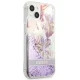 Apple iPhone 13 mini 5.4\'\' Guess Flower Liquid Glitter Case Cover (GUHCP13SLFLSU), Purple | Чехол Кейс...