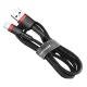 Кабель Baseus Cafule USB - Lightning 0.5м, 2.4A, черно-красный