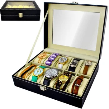 Pulksteņu organizators ar 10 nodalījumiem | Watch Organizer with 10 Compartments