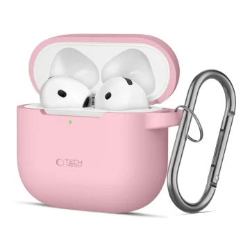 Силиконовый чехол Tech-Protect Silicone Hook для AirPods 4, Розовый