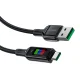 Acefast C7-04 USB-A uz USB-C kabelis ar displeju 60W 1.2m Melns