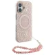 Guess IML Flowers Allover Electro ar pērļu siksniņu MagSafe iPhone 16 Plus korpuss - Rozā krāsā | With Pearl...