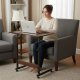 ModernHome Mobile Laptop Desk C-Shaped End Table for Couch and Bed, Dark Walnut