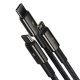 Baseus Tungsten 3in1 Data Charging Cable USB Type C / Apple iPhone Lightning / Micro USB, 3.5A, 1.5m | Провод...