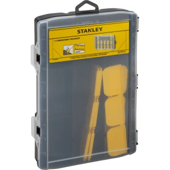 Sīkdetaļu organizators STANLEY STST81680-1, 17 nodalījumi, melns / caurspīdīgs