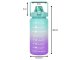 Motīvējoša ūdens pudele ar salmiņu 2000 ml, zili violeta