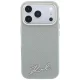 Karl Lagerfeld Saffiano Script Metal Logo MagSafe vāciņš iPhone 17/18 Pro Max, bēšs