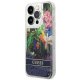 Чехол Guess Flower Liquid Glitter для iPhone 14 Pro Max - синий