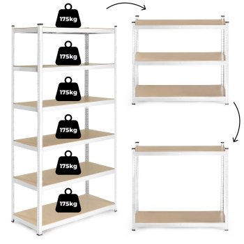 Складской металлический стеллаж ModernHome 222x110x50 см 6 полок 1050 кг