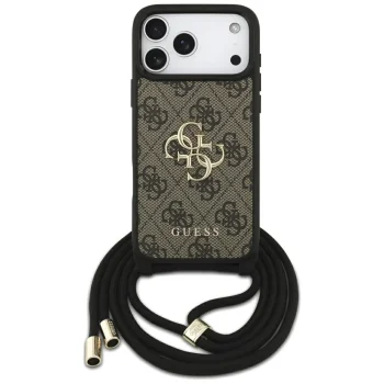 Чехол Guess 4G с большим логотипом и ремешком через плечо для iPhone 17 Pro...