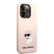 Karl Lagerfeld Silicone Choupette vāciņš iPhone 14 Pro, Rozā