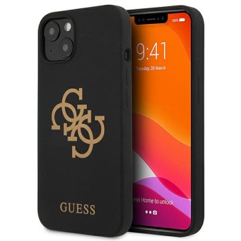 Guess iPhone 13 mini case Silicone 4G Logo Black