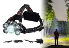 Uzlādējams Galvas Lukturis Gaismeklis 5 x LED T6 CREE | Rechargeable Headlamp Light