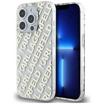 Чехол Karl Lagerfeld для iPhone 15 Pro IML Fullover Logo, золотистый