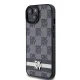 DKNY iPhone 15 Plus vāciņš Checkered Pattern & Printed Stripes, melns