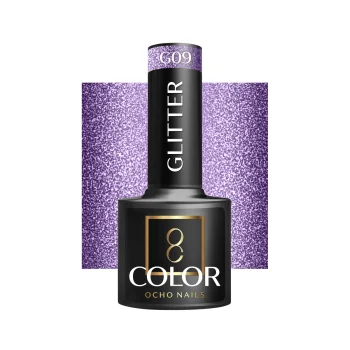 Ocho Nails Glitter G09 hibrīda nagu laka, 5 g