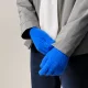Вязаные перчатки для смартфона с прорезями для пальцев, синие
