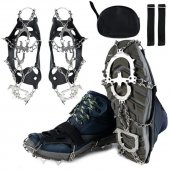 Pretslīdēšanas radzes ziemas apaviem / Pretslīdes apavu uzlikas ar uzglabāšanas somu, Izmērs 42-45 | Ice Snow...