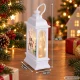Ziemassvētku LED lukturītis ar sniegavīra motīvu un rokturi, 14 x 7 x 4 cm, balts