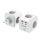 Wozinsky WKZ-4B kontaktligzdu sadalītājs 4x AC 2x USB-A 2x USB-C PD 20W, balts