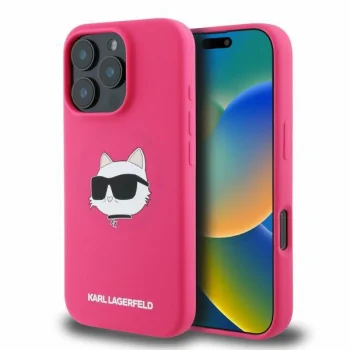 Чехол Karl Lagerfeld Silicone Choupette MagSafe для iPhone 16 Pro Max, Фуксия