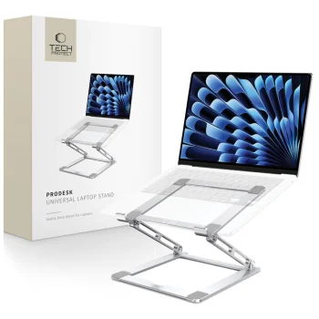 Складная подставка для ноутбука Tech-Protect ULS400 до 17", серебристая