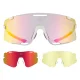 Velo brilles Rockbros SP338 ROAD TO SKY ar 3 maināmām lēcām, krēmkrāsā