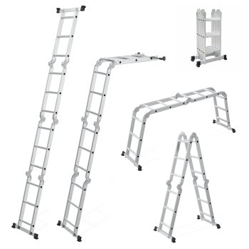 ModernHome 4x3 Multi-Purpose Aluminum Folding Ladder, 330 lbs Capacity