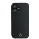 Mercedes iPhone 16 Case Textured And Plain Leather MagSafe, Black