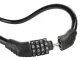 Bicycle Cable Lock with 4-Digit Combination, 60 cm, Black
