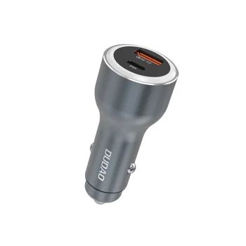 Dudao R4Ultra Autolādētājs USB-A / USB-C 120W PD QC, pelēks