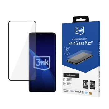 Aizsargstikls 3mk HardGlass Max Xiaomi Redmi Note 13 Pro+, melns