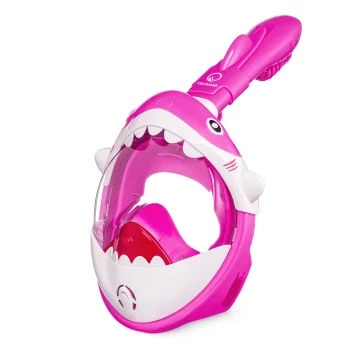 4Fizjo TSUNAMI SHARK bērnu pilnās sejas niršanas maska, rozā