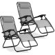 Sofotel Chillwell Folding Garden Lounger with Cushion, Set of 2, Grey