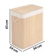 Massido Bamboo Laundry Basket with Lid, 2 Compartments, 100 L