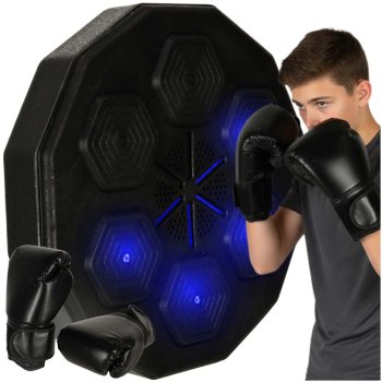 Elektroniskais sienas boksa trenažieris ar mūziku un cimdiem