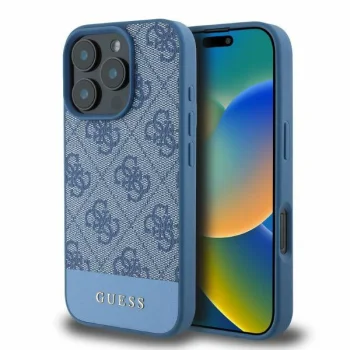 Guess 4G Bottom Stripe vāciņš iPhone 16 Pro Max - zils | Phone Case Cover Blue