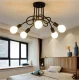 Modern 5-light chandelier, black