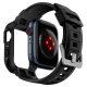 Spigen Apple Watch 4/5/6/7/8/SE (44/45mm) maciņš ar siksniņu Rugged Armor Pro, melns