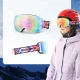 Bērnu slēpošanas brilles Rockbros SP284 ar dubulto lēcu un UV filtru, baltas
