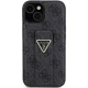 Чехол Guess Grip Stand 4G Triangle Strass для iPhone 15 - черный