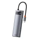 Baseus Metal Gleam 8in1 USB-C Hub - USB-C PD 100W 1x HDMI 4K 30Hz 1x SD and microSD card reader 3x USB-A 3.2 1xRJ45 -...