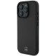 Mercedes iPhone 16 Pro Max vāciņš Textured And Plain Leather MagSafe, melns