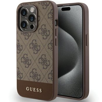 Guess 4G Stripe Collection korpuss iPhone 15 Pro - brūns | case for brown