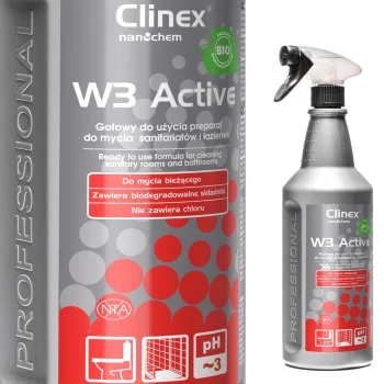 Šķidrais līdzeklis tualešu un vannas istabu tīrīšanai uz citronskābes bāzes CLINEX W3 Active BIO 1L | Liquid...