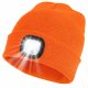 Adīta ziemas cepure ar LED lukturīti, oranža